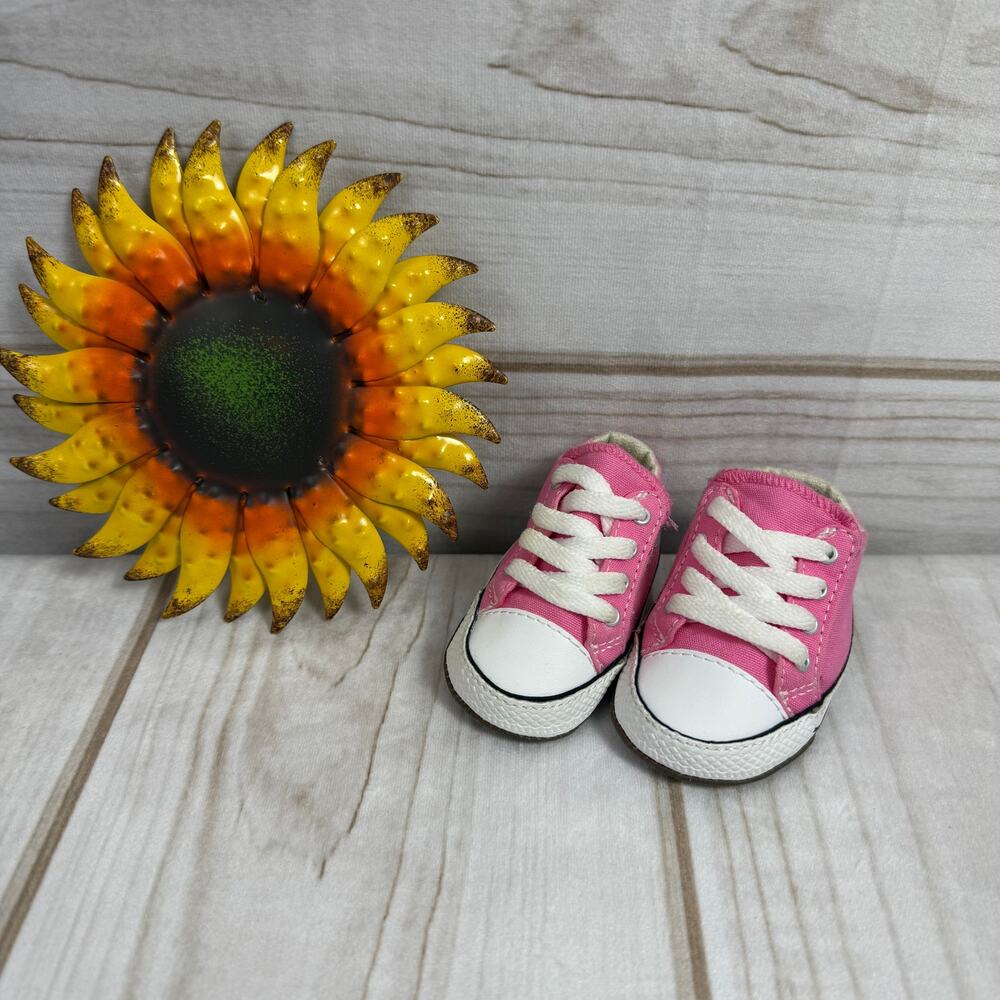 Converse All Star Crib‎ Shoes Toddler Infant Pink Canvas Lace Up Sneakers Size 1